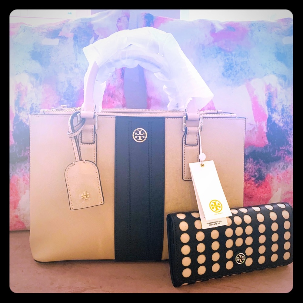 Tory Burch Robinson Mini Double Zip Tote SET